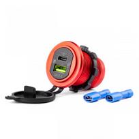 Waterproof charger with USB + USB-C sockets 12V 24V MOD-09 AMIO-02859