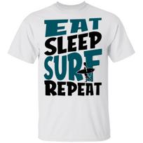 Eat Sleep Surf Repeat Surfing T-Shirt L