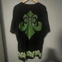 Affliction Green Skull Fleur-de-lis Cross Graphic Tee Unisex T-Shirt S