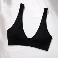 Plus Size Seamless Deep V Wireless Comfortable Thin Bra For Women S
