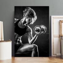 Lady Gym Room Wall Art Poster Black and White Prints Canvas Painting Modern Fashion Neon Style Poster Gym Room Wall Decor 21X30CMNo Framed
