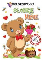 Coloring page. Cute teddy bears with glitter...