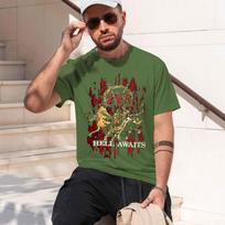 Hell Awaits 2026 New Model Unisexs Shortsleeve Crewneck Tshirt Classic Casual Multiple Colors And Sizes For Daily Wear Allday C S