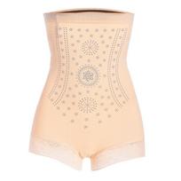 Flarixa Waist Trainer Body Shaper Seamless High Waist Abdomen Women's Panties Slimming Underwear Lace Sexy Lingerie Female Boxer smėlis