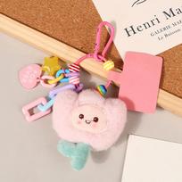 Cute Flower  Plush Tulip Diy Creative Keychain Backpack Pendant Charm Mobile Phone Individualization Couple Gift