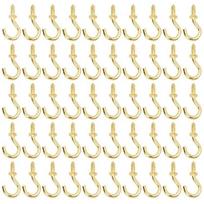 200 vnt. Mini varžtai kabliukai Metaliniai varžtai kabliukai Augalų lubų pakabos Lauko girliandų S kabliukas Daugiafunkcinis raktų laikiklis golden 10pcs