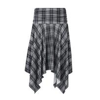New Summer Women's Sexy Hot Girl Slim Flip Plaid Irregular Midi Skirt S