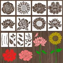 Flowers, butterflies, hollow templates for painting, spray painting, spray printing, and missing printing boards, diy, Horticultural design templates