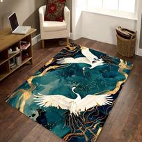 1PC Crane Pattern  Kitchen Rugs Non-Slip Home Door Mats Pop design Bathroom Rugs Bath Mat Carpet for Home Sink Laundry Decor 400MMx600MM
