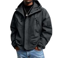 Men's  Leisure  Loose  Windbreaker  Hooded  Hood  Coat XL