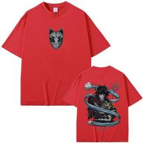 Anime Demon Slayer Tomioka Giyuu Double Sided Print T-shirts Men Women Clothing Cartoon Oversized T Shirt Man Casual Cotton Tees S