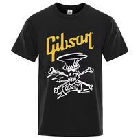 2025 Summer New Slash Collection Gibson Les Paul Casual High Quality Pattern 100% Pure Cotton Printed T-shirt Short Sleeve Y2k S