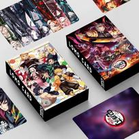 New Style Anime Cartoon Demon Slayer: Kimetsu No Yaiba Double-sided Photo Card Boxed HD Photo Cards Greeting Card Bookmark 30PCS 3x6x9cm
