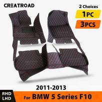 Automobilio grindų kilimėliai BMW 5 serijai F10 523i 535i 520i 528i 530i 2011 2012 2013 Kiliminė danga Interjero aksesuarai 1PC-Black-Black