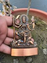 Kali deivės žalvarinė statulėlė, Hindu deivės figūrėlė su vario apdaila, Žalvaris -11 Cm