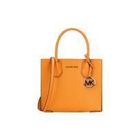 Michael Kors MK Mercer Solid Letter Logo Vintage Litchi Pattern Leather Accordion Shoulder Crossbody Tote Bag Medium Women bags 35S1GM9M2L-HONEYCOMB Basic Set (Bag+Dust Bag)