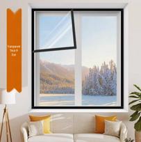 Žiemos izoliacija PEVA užuolaida: Skaidrus, Vėjui atsparus, Šalčio apsauga langams 50x80cm gray