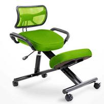 YDM-1457 Ergonomiška klūpėjimo kėdė su atlošu - Reguliuojamas plieninis rėmas namų biurui Green Mesh geltona