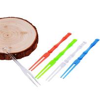 80pcs Mini Color Transparent Disposable Forks For Party BBQ Sticks Picks Skewer Set Home Dining Plastic Food Cake Fruit Fork 80pcs