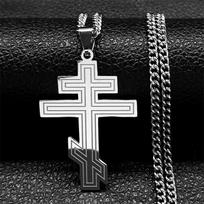Hip Hop Stainless Steel Orthodox Cross Necklace Faith Christ Amulet Pendant Necklaces Classic Religious Wholesale Jewelry Gifts