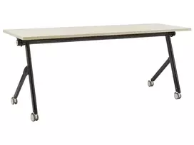 Sulankstomas rašomasis stalas BENDI, šviesiai rudas, 180 cm x 60 cm, su ratukais