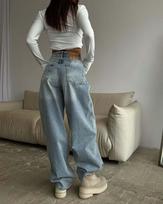 Women's Low Rise Wide Leg Jeans Straight Leg Denim Pants American Retro Streetwear Non Stretch Cotton Loose Fit Long Casual Trousers S