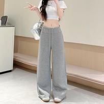 Women's High Waist Wide Leg Pants Loose Trousers Casual Drawstring Air Fabric Sweatpants 2026 Spring American Style Daily Street Outfit S