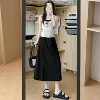 Women's High Waist Wide Leg Skirt Pants Loose Fit Casual Culottes Summer Solid Color Irregular Drapey Straight Palazzo Pants S