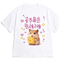 Princess Are Just Like This  Hamster Princess Cheese T-Shirt Harajuku Graphic Tee Women Y2k Fashion Summer Round Neck Clothes XS