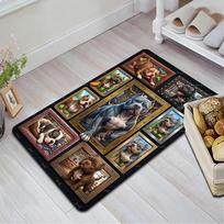 Pit Bull Portrait Gallery Pattern Rug Floor Mat for Living Room or Bedroom Soft and Comfortable Carpet a Gift for Birthday and Holiday. 40x60cm( 15x23in )