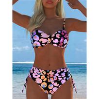 Backless European and American Bikini Single-piece Top Women's Knot Lace-up Steel Tray Gathering Swimsuit Women's Sexy Bikini S