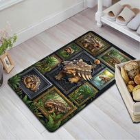 Prehistoric Ankylosaurus Compilation Pattern Rug Floor Mat for Living Room or Bedroom Soft and Comfortable Carpet a Gift for Birthday and Holiday. 40x60cm( 15x23in )