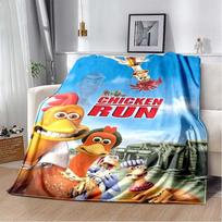 Chicken Run Cartoon Chicken Print Flannel Throw Blanket Soft Warm Lightweight Sofa Bed Cover Farm Movie Decor Nap Blanket Gift For Cartoon Film Fans 80cm x 120cm