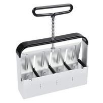 Manual Quad Soil Blocker with Comfort Handle Mini 4 Hand Held Soil Block Maker