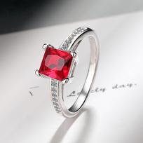 2.2ct Created Red Ruby 925 Silver Solitaire Engagement Ring for Women Cushion Cut Gemstone Wedding Gift 5