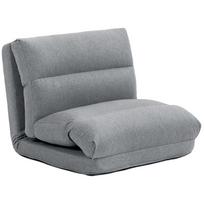 Bean Bag with Bed Function, Reclining Backrest, Foldable, up to 120kg, 70 x 72 x 56 cm, Grey 70 x 72 x 56 cm pilka