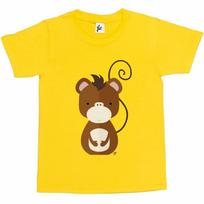 Geometric Smiling Cheeky Monkey With Big Tail Kids Boys  Girls T-Shirt XXL