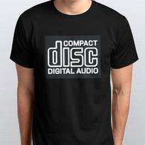 COMPACT DISC NEW T-SHIRT sizes S M L XL XXL colours Black, White Unisex XXXL