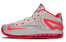 Nike LeBron 11 Low 'Base Grey Laser Crimson' 642849-001 43