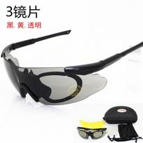 HuoXin ICE2.4 Tactical Sport Goggles With 3 Interchangeable Lenses Cycling Shooting Outdoor Activities 3 Lenses