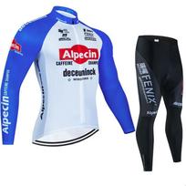 Mens Thermal Fleece Cycling Jersey Long Sleeve Quick Dry UV Protection Road Bike Apparel Winter Riding Gear Small