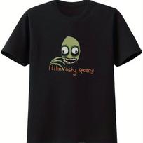 Salad Finger Y2K Style Horror Cartoon Shirt Street Style All Year Round Casual Suitable for Both Men and Women XXL