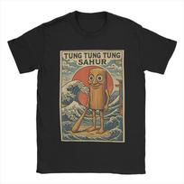 Wood character surfing on wave Sahur T-shirt XXXL