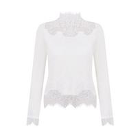 Women's Slim Fit Half Turtleneck Alpaca Wool Lace Sweater - Winter Inner Wear Extra Small