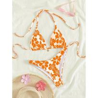Summer Swimsuit Women Sexy Halter Bikini Sets Push Up Bra Thong Two Pieces Swimwear Beachwear Bathing Suit Female Sexy Swimsuits S