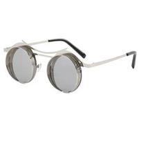 Men'S Fashion Round Punk Sunglasses Steampunk Eyewear Women'S Vintage Luxury Retro Style Uv400 Protection Beach Sunglasses