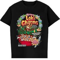 LOKI Charms Thor Superhero Antihero Asgard Bifrost Black T-shirt S