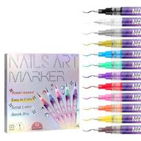 12Pack Salon Nail Brushes Pen PP Material Anti Fade Inks for Detailed Floral Nail Patterns 1