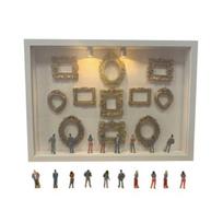 DIY Mini Museum Silhouette Box with Small Frames Figure Personalized Photo Shadow Box Family Memory Display Case Decoration