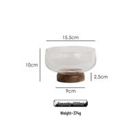 Acacia Wood High-Footed Glass Fruit Bowl and Storage Dish